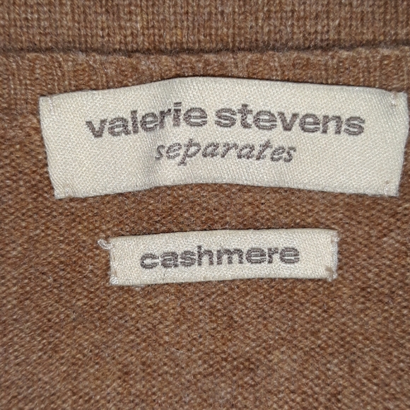 VALERIE STEVENS 100% CASHMERE TEE - Picture 2 of 4